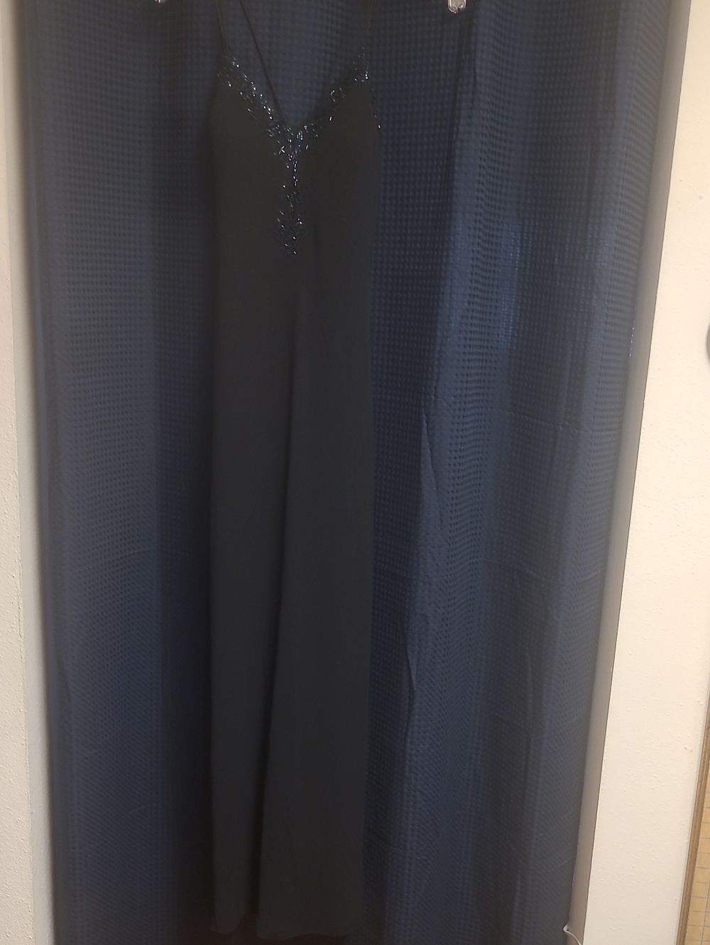 Rimini Black Maxi Slip Dress with Sequin V-Neck